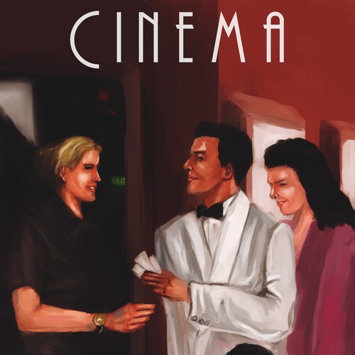 Vintage art Movie Theater Illustratation