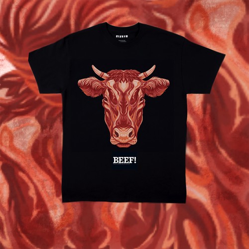Beef + Cow Head for T-Shirt Illustration