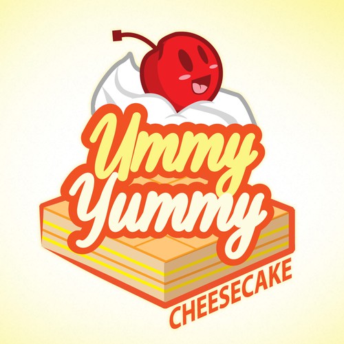 Create a simple, fun logo for Ummy Yummy Cheesecake! 