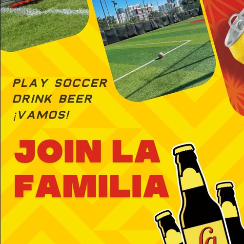 Banner ad concept design for beer × soccer