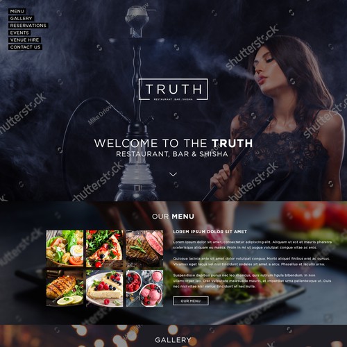 Homepage concept for restaurant