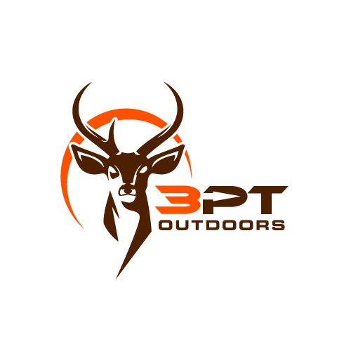 Outdoors hunting logo with a deer