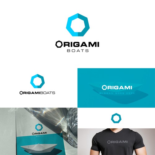 Logo concept for foldable portable boat coompany.