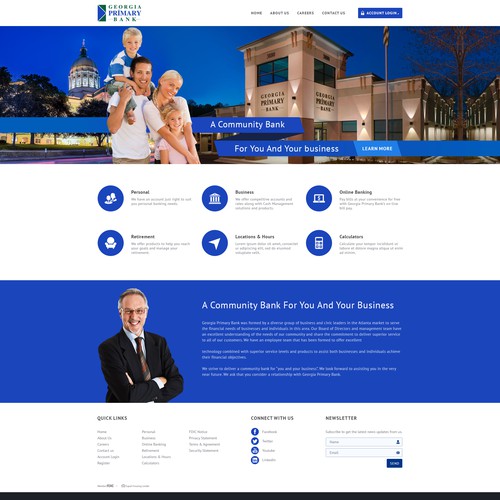 Homepage Design for Georgia Primary Bank