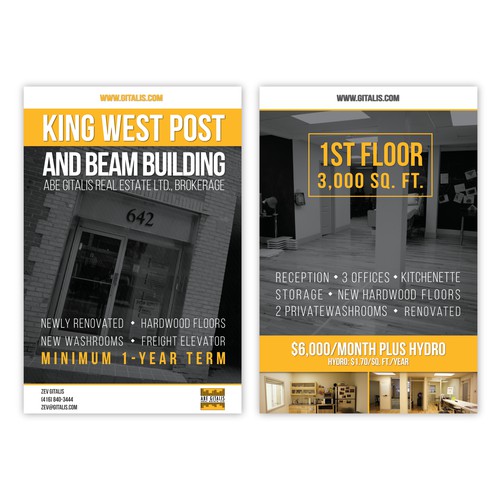 Create a postcard mailer to promote a Post and Beam office space in Toronto, Canada
