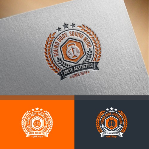 Create a vintage feeling yet modern style logo with classical elements for a health and fitness company