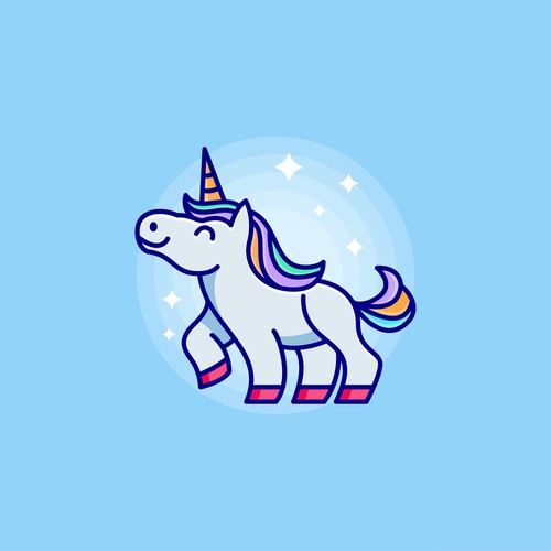 Vibrant Playful Unicorn Logo Design