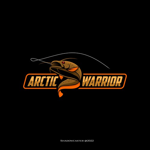 Arctic Warrior, Catfish Fishing Logo, 