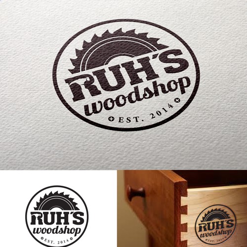 Creative, clean & refined, memorable logo that references woodworking (dovetail joint, saw blade?)