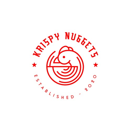 creative logo design for KRISPY NUGGETS.