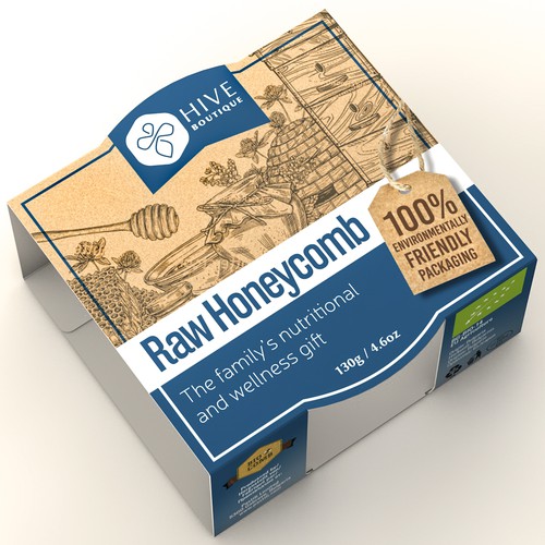 Traditional, retro package design concept for handmade, healthy product