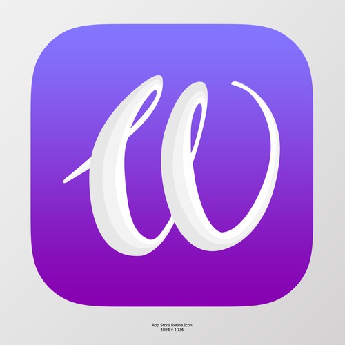 Beautiful W Icon for a women's app