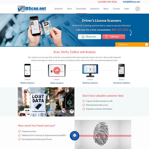 Landing Pages for IDScan.net