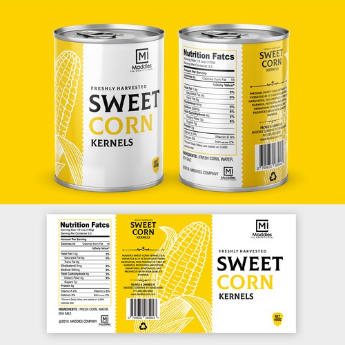 Sweet Corn Kernels Label Design