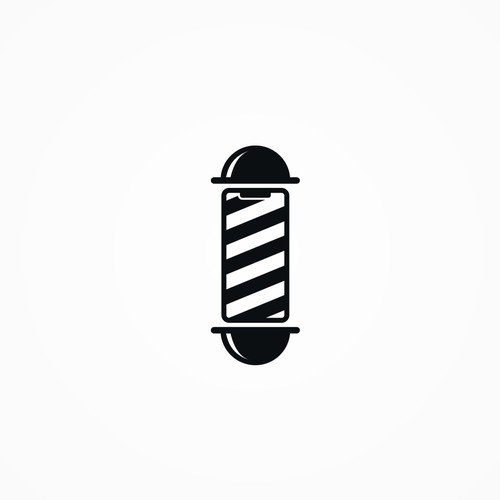mobile barber pole unique logo design concept