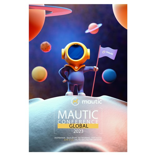 Event Poster with 3D rendering of Mascot 