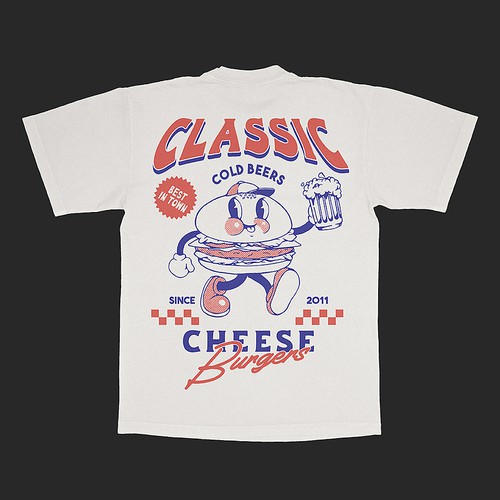 Retro Calssic Burger Tshirt