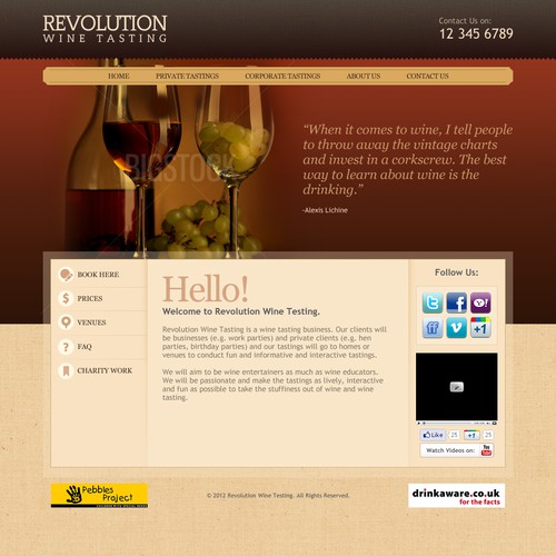 New website design wanted for Revolution Wine Tasting 