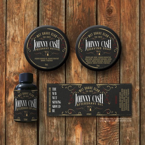 Classy & Vintage Product Label Design for Wet Shave Club
