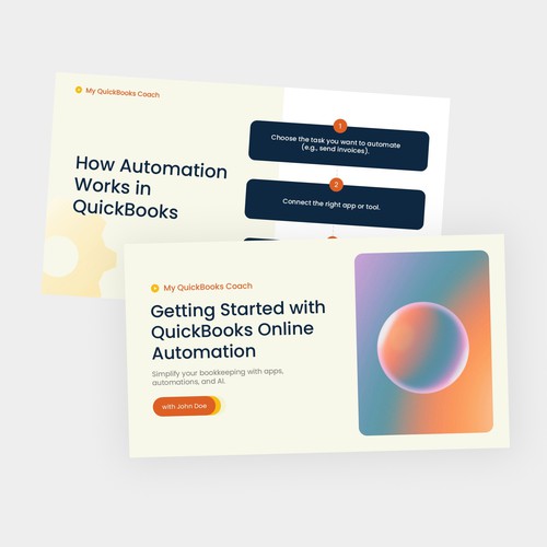 Clean and bold deck design for My QuickBooks Coach