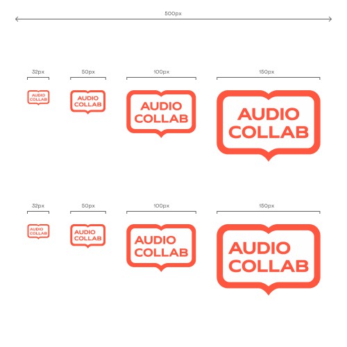 Declining the logo into different size variations