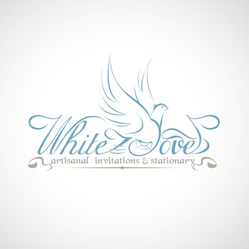 logo for White Dove Invitations (artisanal stationary) OR White Dove artisanal invitations & stationary 