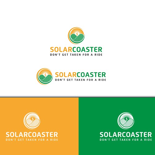 Solar power roller coaster Brand Logo Design