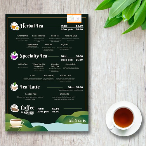 tea restaurant menu