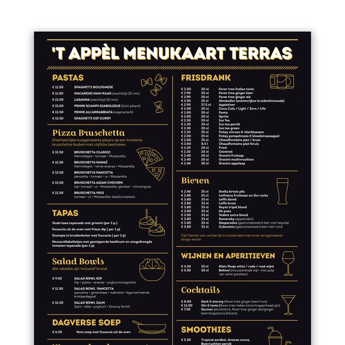 Restaurant menu