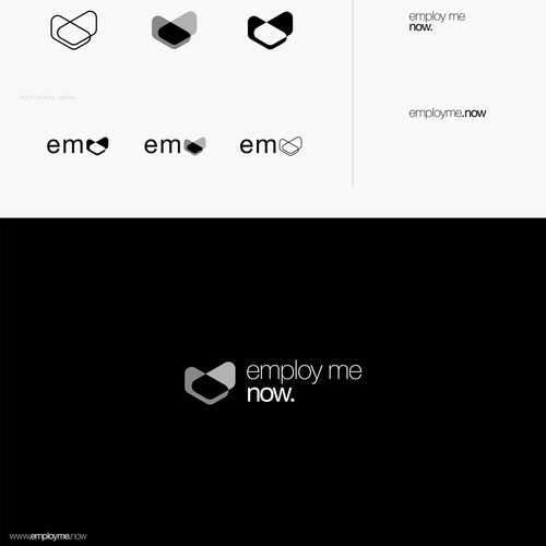 Abatract logo concept for "employ me now."