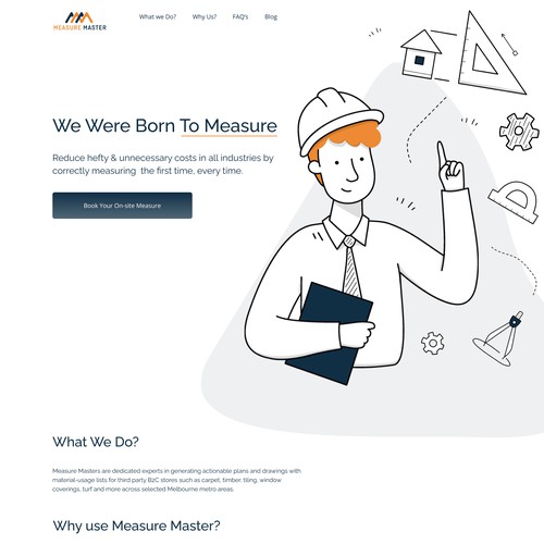 Landing page for Measure company