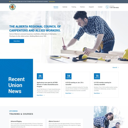 Alberta Carpenter's Training Website Re-Design