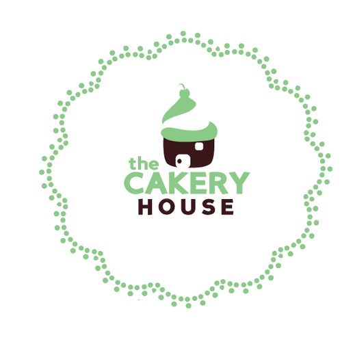 I want a Logo for a small cakery company called "THE CAKERY HOUSE"