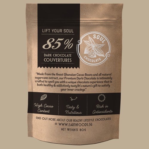 label featuring Healthy Chocolates!