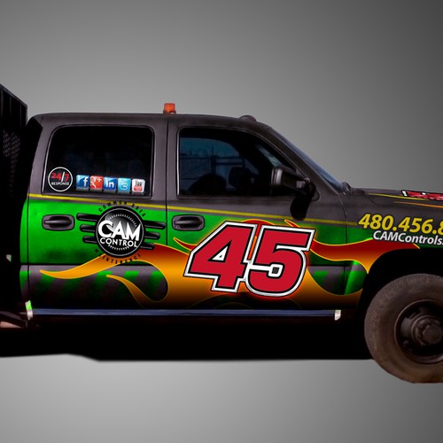 Create a "NASCAR" style design of vinyl wrap for fleet vehicles!