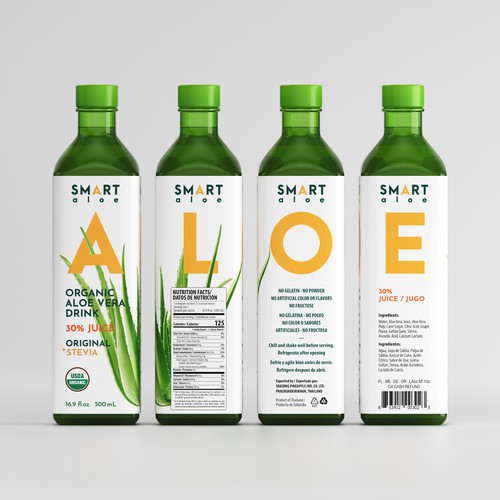 Smart Aloe Drink Label Design Concept