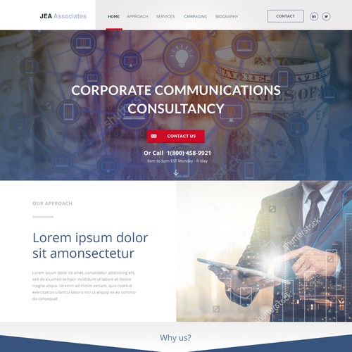 Simple & Bold Web design for modern media relations company