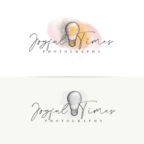 Playful and vintage Lightbulb photography logo