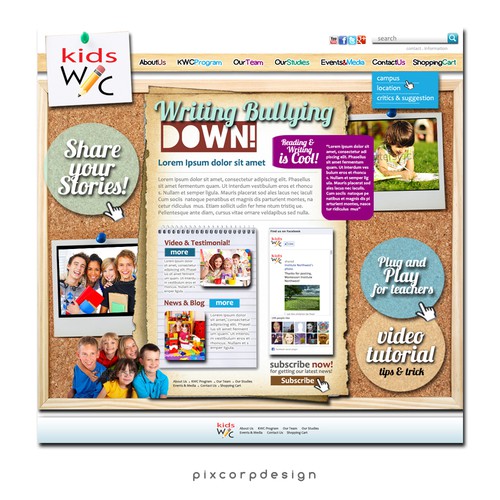 Help Kids Write Club Website design