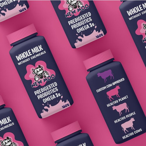Playful Package Design For Whole Milk Brand.