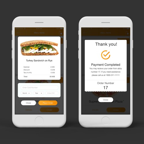 Food App Checkout screen Design