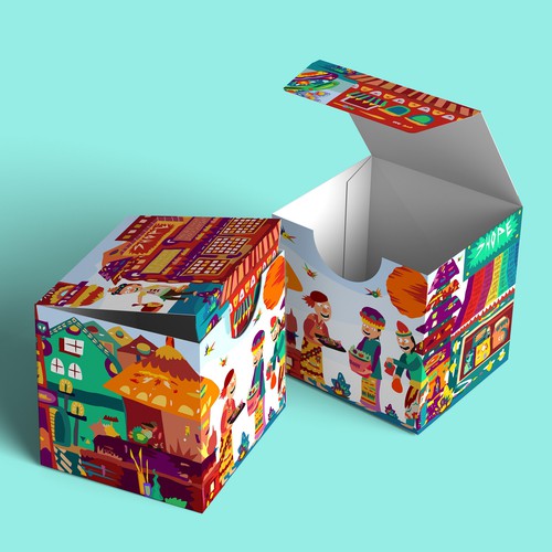 illustration for box packaging