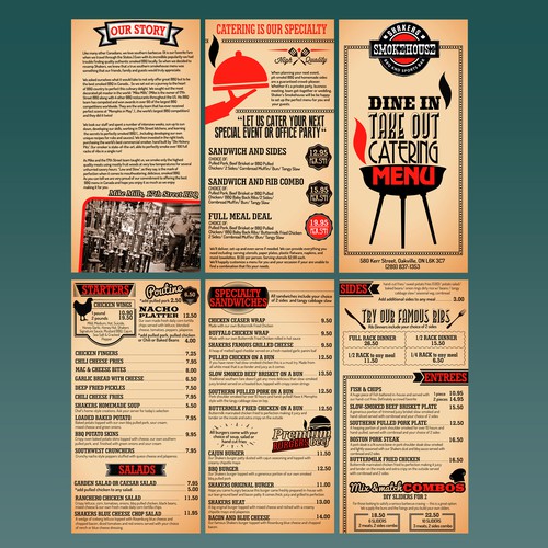 Menu Design for BBQ and Sports Bar