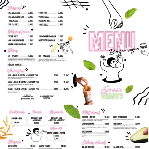 Menu Burger Vegan