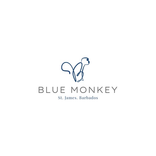 Minimalist abstract logo concept for luxury hotel in the caribbean