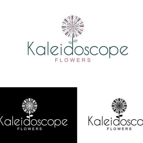 A kaleidoscope of flowers logo