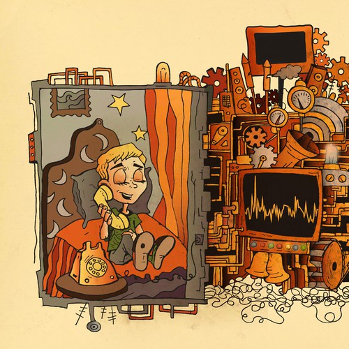 Crazy absurd illustration for cool entertaiment app!