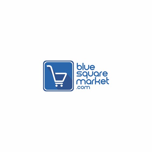 Create a captive logo for an online shopping site called Blue Square Market