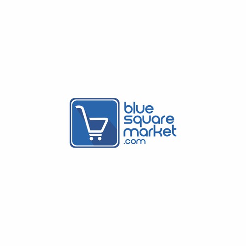 Create a captive logo for an online shopping site called Blue Square Market