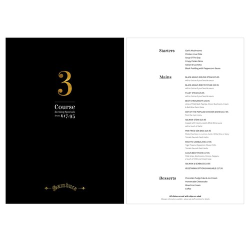 Specials Menu Design